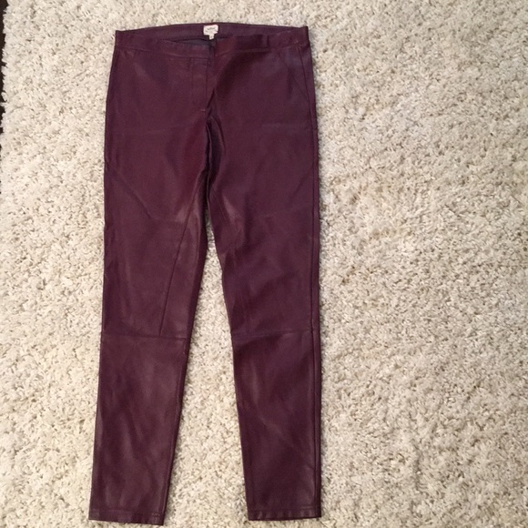 Wilfred Burgundy Vegan Leather Leggings - Large - Picture 6 of 8